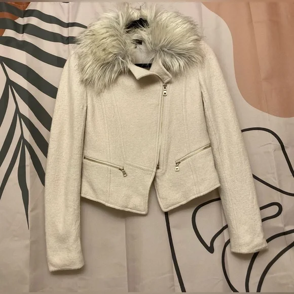 Ann Taylor Luxurious Cream Wool Blend Jacket - Picture 3 of 8